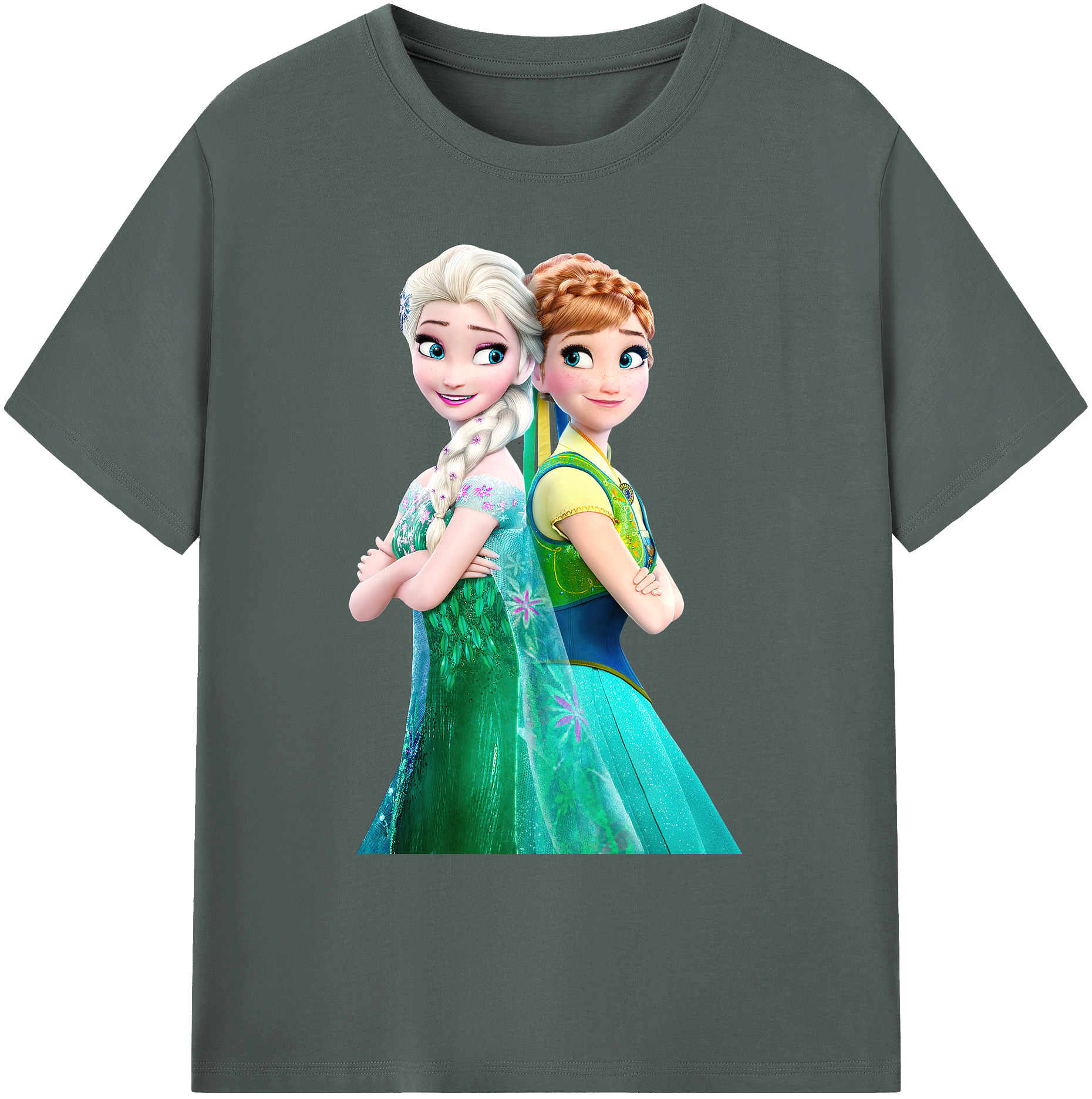 （画像用） アナと雪の女王 アンナ エルサ Frozen Anna Elsa 綿100％ メンズ半袖Tシャツ｜肌触りやわらか＆通気性